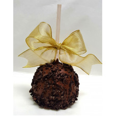 Caramel Apple dipped in chocolate with crushed oreo cookie 